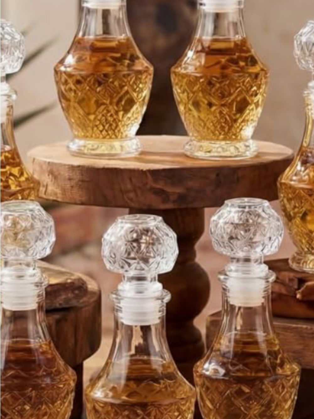 Lot of 24 Pcs NEW crystal mini wine whiskey decanters bottles 1.7oz party favor